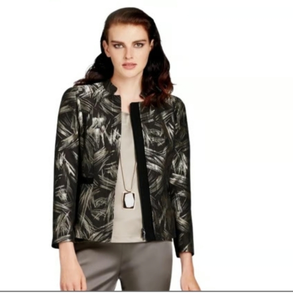 Lafayette 148 New York Jackets & Blazers - Lafayette 148 New York Belle-Sparke Print Stretch Wool Jacket 4